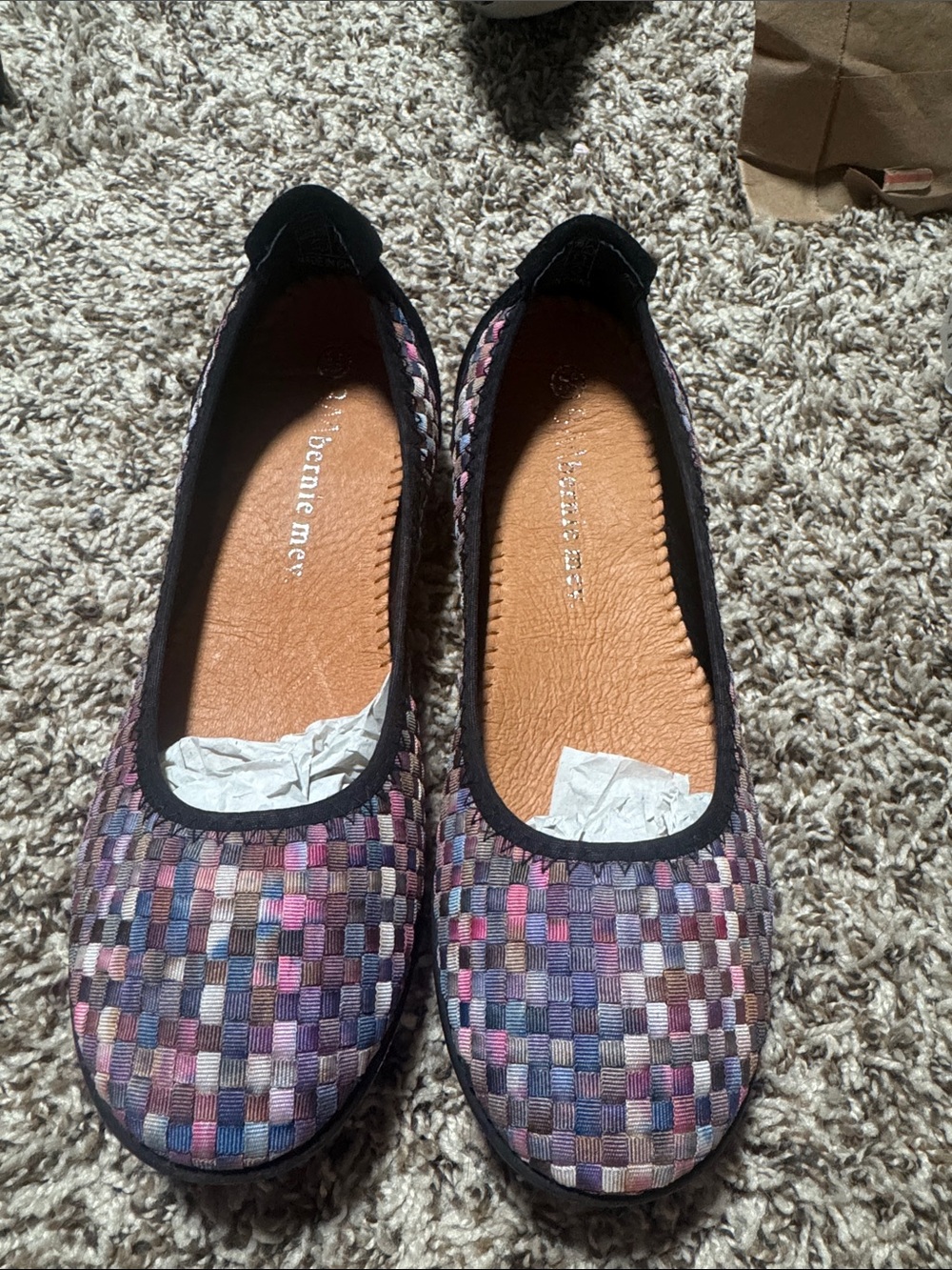 New bernie mev. Multicolor Woven Ballet Flats in Purple, Pink & Gray SZ EU 39